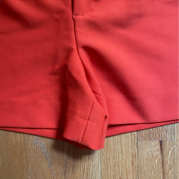 ZARA XS Burnt Orange High Waisted Tailored Pleated Shorts - Picture 4 of 5